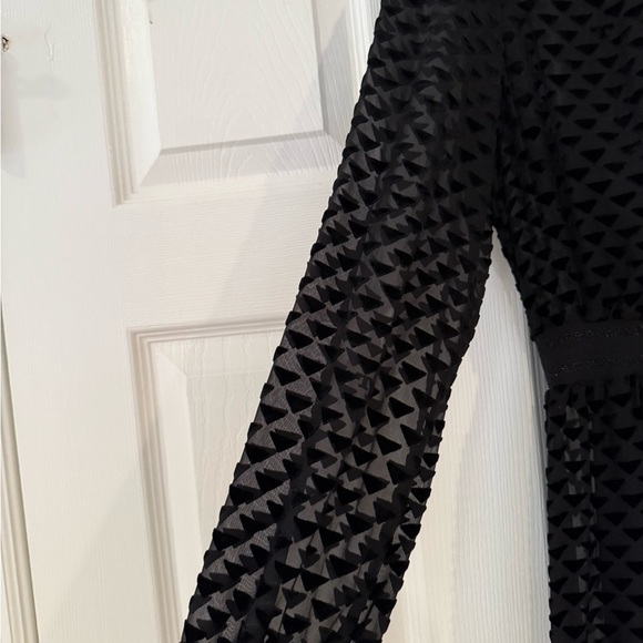 Tory Burch Velvet Devore with Long Sleeve Mock Neck Fit and Flare Midi Dress - Picture 2 of 5